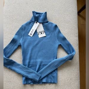 Zara cropped ribbed turtleneck